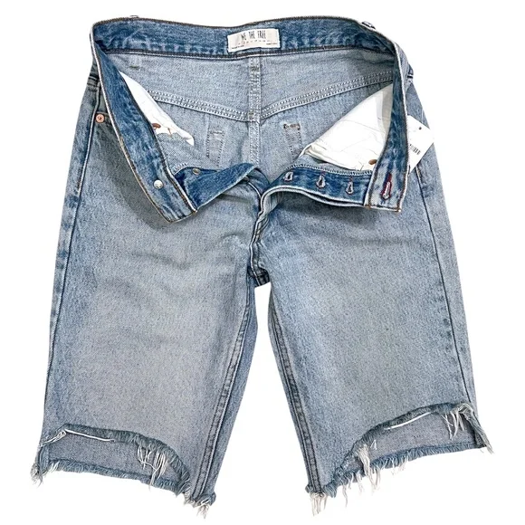 NWT Free People One Summer Night Denim Bermuda Shorts Size 25